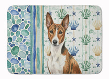 Load image into Gallery viewer, Brindle and White Basenji Coastal Sea Glass Memory Foam Kitchen Mat