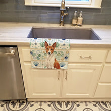 Load image into Gallery viewer, Red and White Basenji Coastal Sea Glass Kitchen Towel