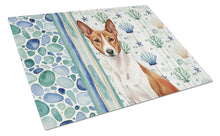 Load image into Gallery viewer, Red and White Basenji Coastal Sea Glass Glass Cutting Board