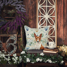 Load image into Gallery viewer, Red and White Basenji Coastal Sea Glass Throw Pillow