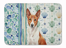 Load image into Gallery viewer, Red and White Basenji Coastal Sea Glass Memory Foam Kitchen Mat