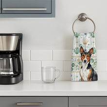Load image into Gallery viewer, Tricolor and White Basenji Coastal Sea Glass Kitchen Towel