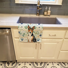 Load image into Gallery viewer, Tricolor and White Basenji Coastal Sea Glass Kitchen Towel