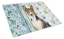 Load image into Gallery viewer, Tricolor and White Basenji Coastal Sea Glass Glass Cutting Board
