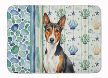 Load image into Gallery viewer, Tricolor and White Basenji Coastal Sea Glass Memory Foam Kitchen Mat