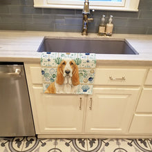 Load image into Gallery viewer, Lemon and White Basset Hound Coastal Sea Glass Kitchen Towel