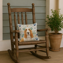 Load image into Gallery viewer, Lemon and White Basset Hound Coastal Sea Glass Throw Pillow