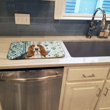Load image into Gallery viewer, Tricolor and White Basset Hound Coastal Sea Glass Dish Drying Mat