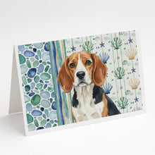 Load image into Gallery viewer, Beagle Coastal Sea Glass Greeting Cards Pack of 8