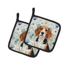 Load image into Gallery viewer, Beagle Coastal Sea Glass Pair of Pot Holders