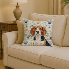 Load image into Gallery viewer, Beagle Coastal Sea Glass Throw Pillow