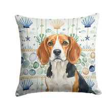 Load image into Gallery viewer, Beagle Coastal Sea Glass Throw Pillow