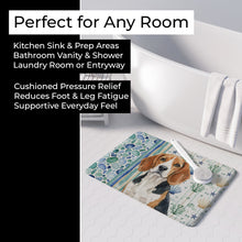 Load image into Gallery viewer, Beagle Coastal Sea Glass Memory Foam Kitchen Mat