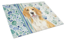 Load image into Gallery viewer, Lemon and White Beagle Coastal Sea Glass Glass Cutting Board