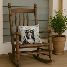 Load image into Gallery viewer, Black Bearded Collie Coastal Sea Glass Throw Pillow