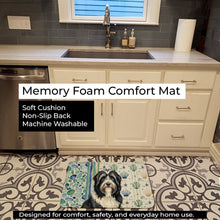 Load image into Gallery viewer, Black Bearded Collie Coastal Sea Glass Memory Foam Kitchen Mat