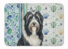 Load image into Gallery viewer, Black Bearded Collie Coastal Sea Glass Memory Foam Kitchen Mat