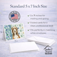 Load image into Gallery viewer, Brown Bearded Collie Coastal Sea Glass Greeting Cards Pack of 8