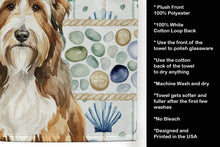 Load image into Gallery viewer, Brown Bearded Collie Coastal Sea Glass Kitchen Towel