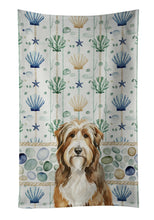 Load image into Gallery viewer, Brown Bearded Collie Coastal Sea Glass Kitchen Towel