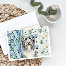 Load image into Gallery viewer, Bearded Collie Coastal Sea Glass Greeting Cards Pack of 8
