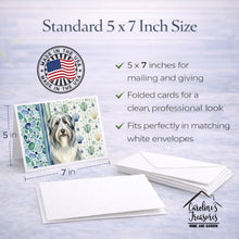 Load image into Gallery viewer, Bearded Collie Coastal Sea Glass Greeting Cards Pack of 8