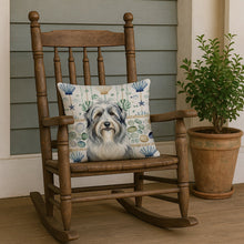 Load image into Gallery viewer, Bearded Collie Coastal Sea Glass Throw Pillow