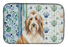 Load image into Gallery viewer, Fawn Bearded Collie Coastal Sea Glass Dish Drying Mat