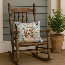 Load image into Gallery viewer, Fawn Bearded Collie Coastal Sea Glass Throw Pillow
