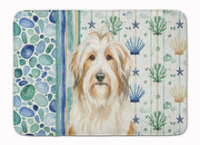 Load image into Gallery viewer, White and Tan Bearded Collie Coastal Sea Glass Memory Foam Kitchen Mat