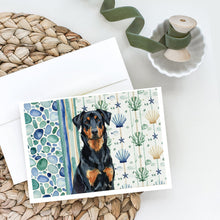 Load image into Gallery viewer, Beauceron Coastal Sea Glass Greeting Cards Pack of 8