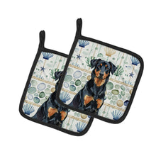 Load image into Gallery viewer, Beauceron Coastal Sea Glass Pair of Pot Holders
