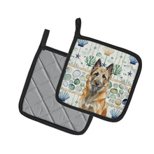 Load image into Gallery viewer, Belgian Laekenois Coastal Sea Glass Pair of Pot Holders