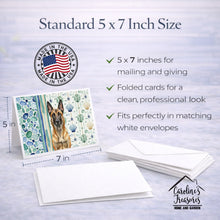 Load image into Gallery viewer, Belgian Malinois Coastal Sea Glass Greeting Cards Pack of 8