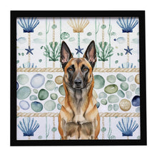 Load image into Gallery viewer, Belgian Malinois Coastal Sea Glass Framed Metal Print