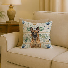 Load image into Gallery viewer, Belgian Malinois Coastal Sea Glass Throw Pillow