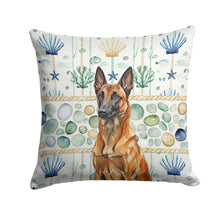 Load image into Gallery viewer, Mahogany Belgian Malinois Coastal Sea Glass Throw Pillow