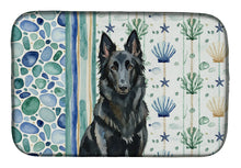 Load image into Gallery viewer, Belgian Sheepdog Groenendael Coastal Sea Glass Dish Drying Mat