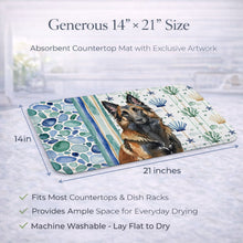 Load image into Gallery viewer, Belgian Tervuren Coastal Sea Glass Dish Drying Mat