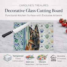Load image into Gallery viewer, Belgian Tervuren Coastal Sea Glass Glass Cutting Board