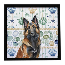 Load image into Gallery viewer, Belgian Tervuren Coastal Sea Glass Framed Metal Print