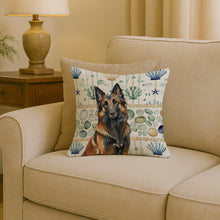 Load image into Gallery viewer, Belgian Tervuren Coastal Sea Glass Throw Pillow
