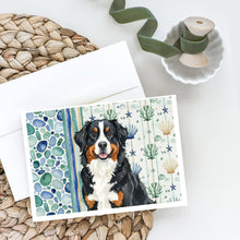 Load image into Gallery viewer, Bernese Mountain Dog Coastal Sea Glass Greeting Cards Pack of 8