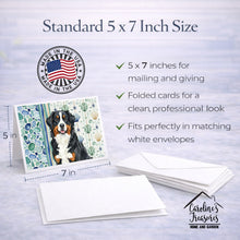 Load image into Gallery viewer, Bernese Mountain Dog Coastal Sea Glass Greeting Cards Pack of 8