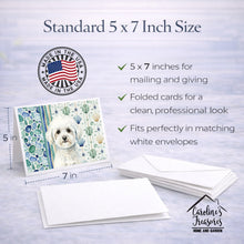 Load image into Gallery viewer, Bichon Frise Coastal Sea Glass Greeting Cards Pack of 8