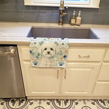 Load image into Gallery viewer, Bichon Frise Coastal Sea Glass Kitchen Towel
