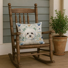 Load image into Gallery viewer, Bichon Frise Coastal Sea Glass Throw Pillow
