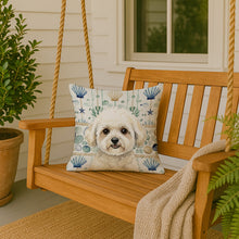 Load image into Gallery viewer, White and Cream Bichon Frise Coastal Sea Glass Throw Pillow