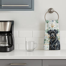 Load image into Gallery viewer, Black Russian Terrier Coastal Sea Glass Kitchen Towel