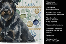 Load image into Gallery viewer, Black Russian Terrier Coastal Sea Glass Kitchen Towel